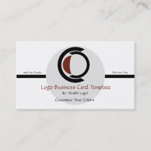 Simple Circles & Crescent - Circle Logo Business Card