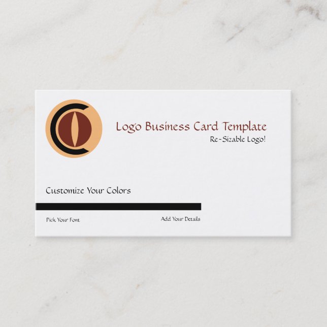 Simple Circles & Crescent - Circle Logo Business Card (Front)