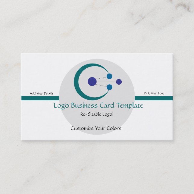 Simple Circles & Crescent - Circle Logo Business Card (Front)