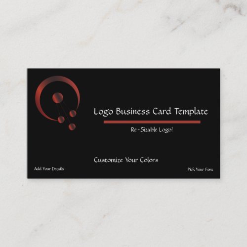 Simple Circles in Red Circle Logo Business Card