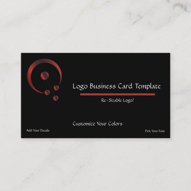 Simple Circles in Red Circle Logo Business Card (Front)