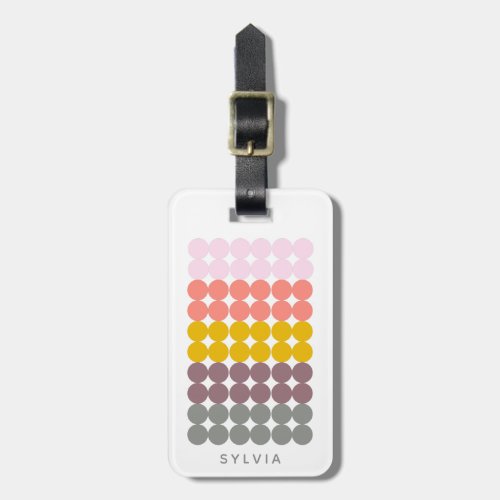 Simple Circles Yellow Mauve Personalized Luggage Tag