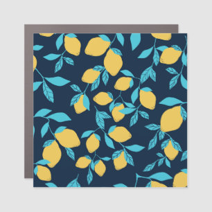 Simple citrus: lemons on blue. car magnet