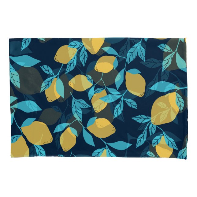 Simple citrus: lemons on blue. pillow case (Front)