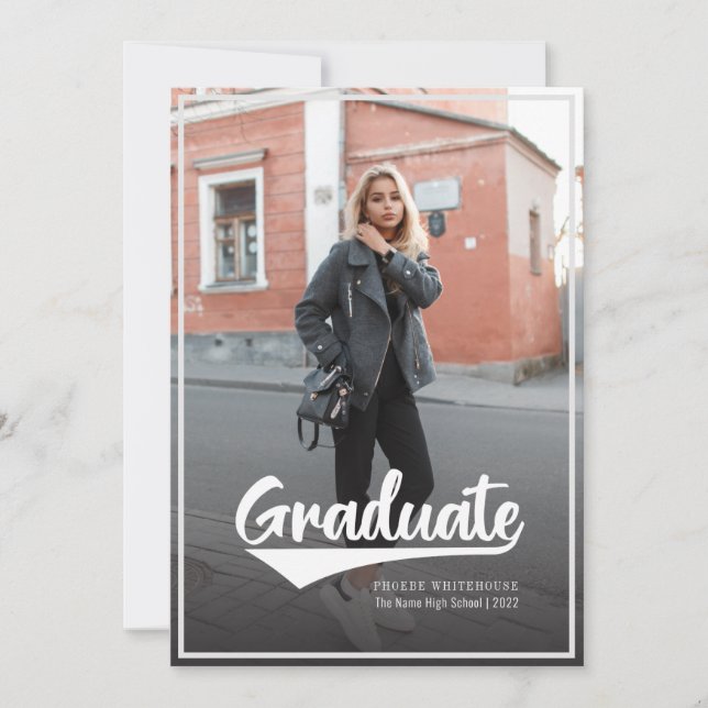 Simple Class of 2022 2 Photo Graduation Announcement (Front)