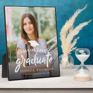Simple Class Of 2026 Photo Graduation Announcement Plaque