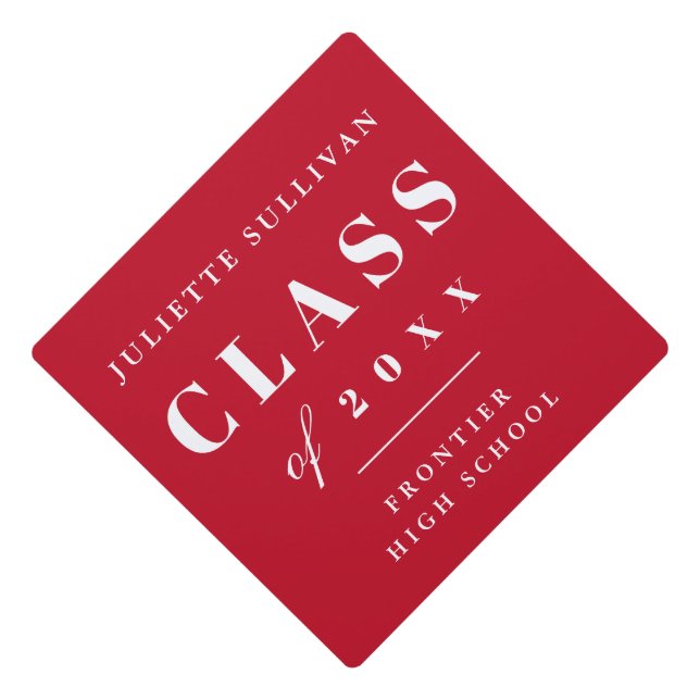 Simple Class of 20XX Graduation Cap Topper (Front)