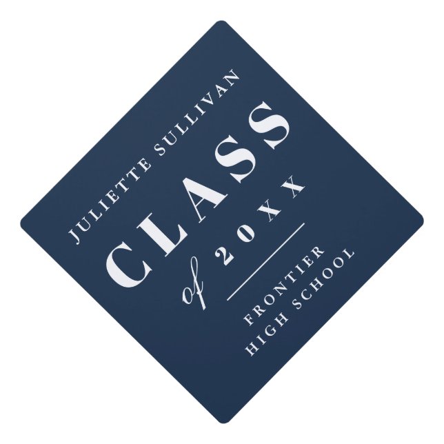 Simple Class of 20XX  Graduation Cap Topper (Front)