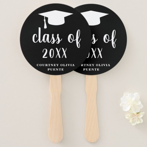 Simple Class Of Mortar Board Modern Graduation Hand Fan