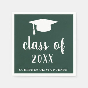 Simple Class Of Mortar Board Modern Graduation Napkins