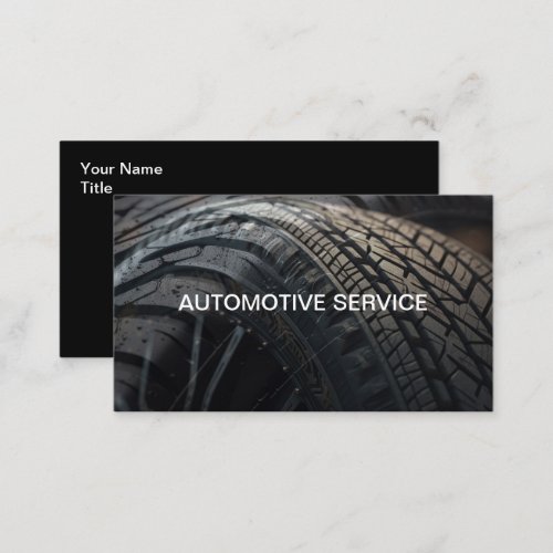 Simple Classic Automotive Service  Business Card