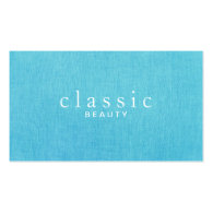 Simple & Classic Beauty Turquoise Blue Linen Look Business Card