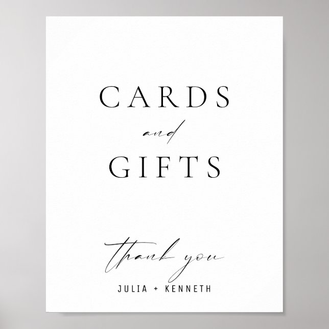 Simple Classic Black and White Cards and Gifts Poster (Front)