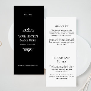 Simple Classic Black and White Custom Hotel Brochure