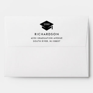 Simple Classic Black and White Graduation Envelope