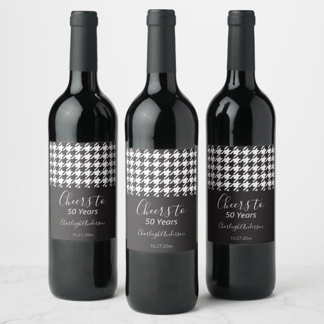 Simple Classic Black and White Houndstooth Cheers