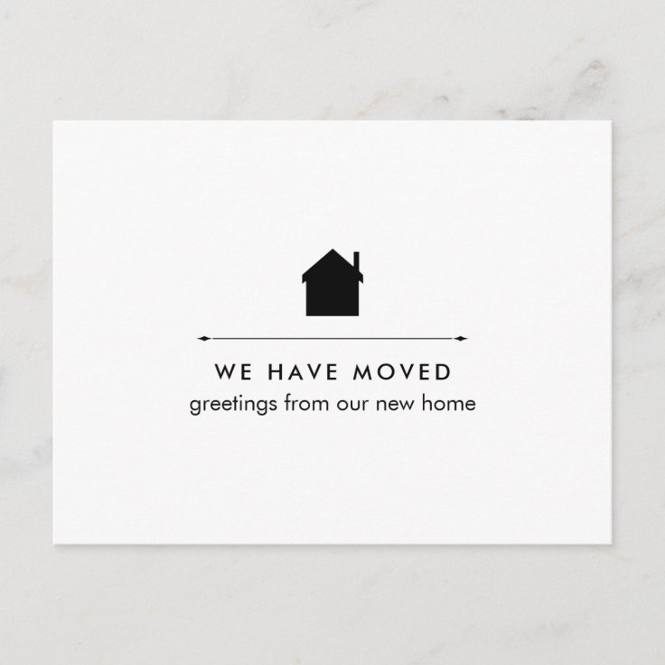 Simple Classic Black and White House | New Address Announcement ...