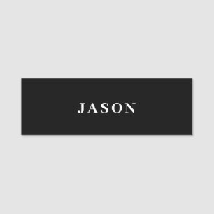 Simple Classic Black and White Modern Professional Name Tag