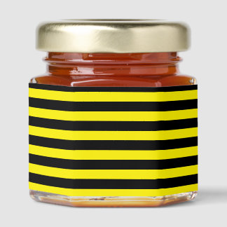 Simple Classic Black and Yellow Striped Honey Jar Favors