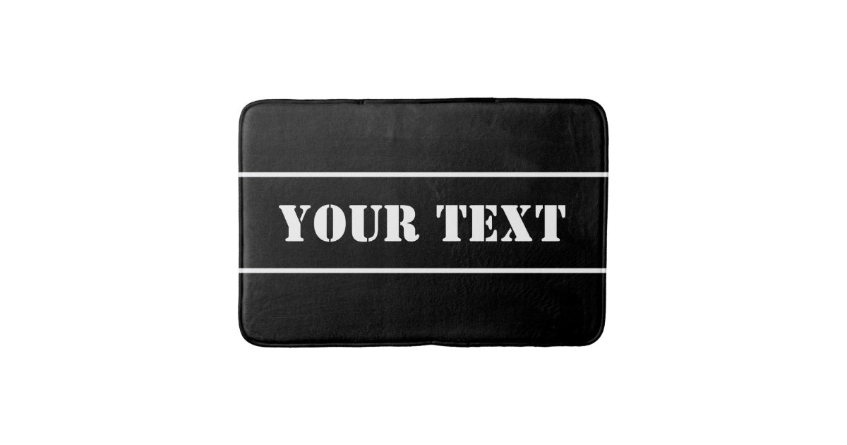 Simple Classic Black Bath Mat Zazzle