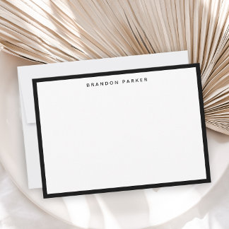 Simple Classic Black Border Modern Professional Note Card