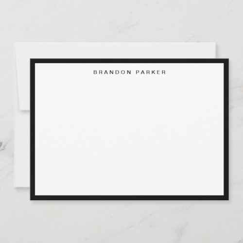 Simple Classic Black Border Modern Professional Note Card