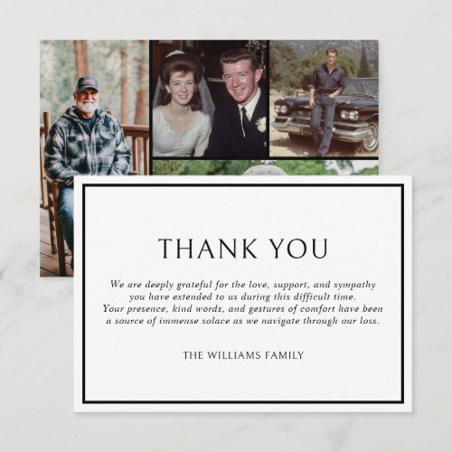 Simple Classic Black Frame Funeral Sympathy Photos