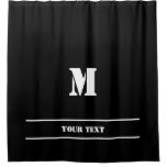 Simple Classic Black Monogram Shower Curtain at Zazzle