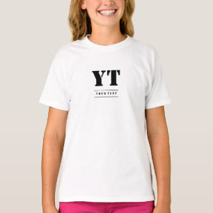 Simple Classic Black Monogram T-Shirt