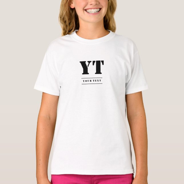 Simple Classic Black Monogram T-Shirt (Front)