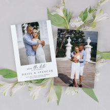 Simple Classic Black & White Photo Wedding