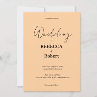 Simple Classic Black & White Wedding Invite