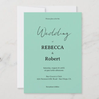 Simple Classic Black & White Wedding Invite