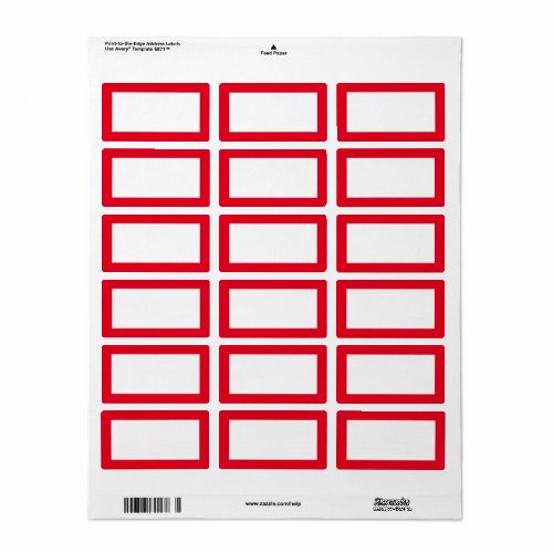 Simple Classic Blank Label with Red Border