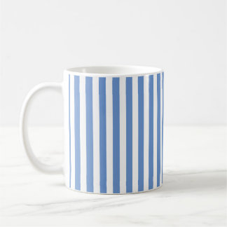 Simple Classic Blue and White Vertical Striped Coffee Mug