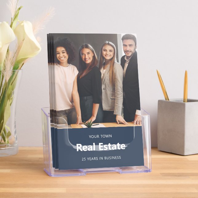 Simple Classic Blue Custom Home Real Estate Brochure (Insitu)