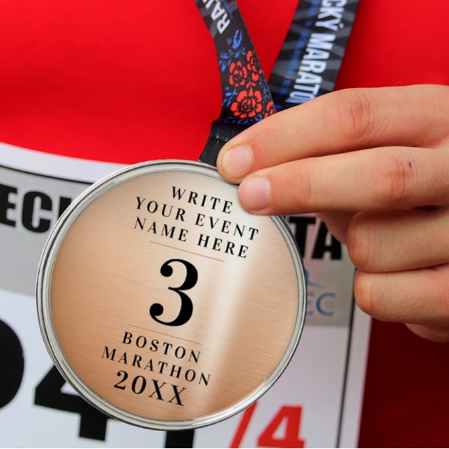 Simple Classic Bronze Medal Competition 3rd Prize Metal Ornament (Creator Uploaded)