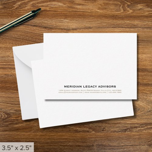 Simple Classic Business Note Card