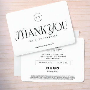Simple Classic Business Promo Coupon Ad Campaign Thank You Card