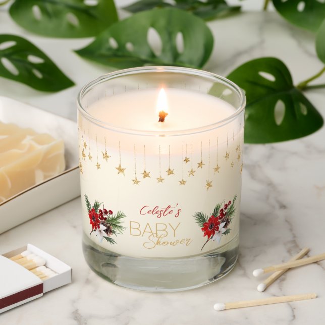 Simple Classic Christmas Baby Shower Scented Candle (Lit)