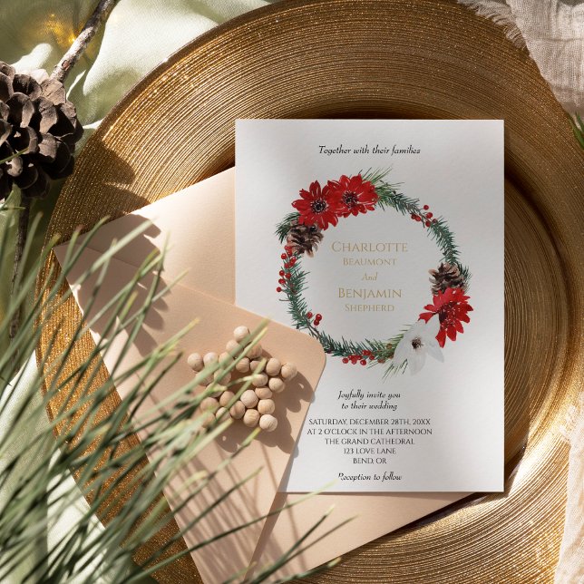 Simple Classic Christmas Formal Wedding Invitation (Creator Uploaded)