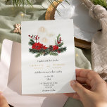 Simple Classic Christmas Modern Minimal Wedding Invitation<br><div class="desc">This simple classic Christmas modern minimal wedding invitation features a clean, bright white backdrop with simple, minimalist black and gold lettering and handwritten calligraphy accents. Embellishments of beautiful and classic green and red Christmas wreaths with delicate gold features create a perfect winter holiday aesthetic while maintaining a polished elegance for...</div>