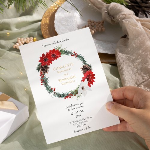Simple Classic Christmas Modern Wedding Invitation
