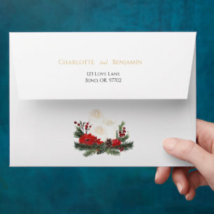 Simple Classic Christmas Wedding Envelope