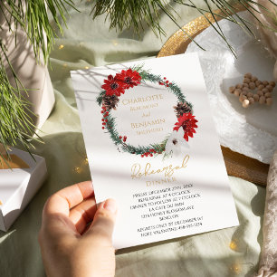 Simple Classic Christmas Wedding Rehearsal Dinner Invitation