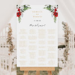 Simple Classic Christmas Wedding Seating Chart Foam Board<br><div class="desc">This simple classic Christmas wedding seating chart foam board features a clean, bright white backdrop with simple, minimalist black and gold lettering and handwritten calligraphy accents. Embellishments of beautiful and classic green and red Christmas wreaths with delicate gold features create a perfect winter holiday aesthetic while maintaining a polished elegance...</div>