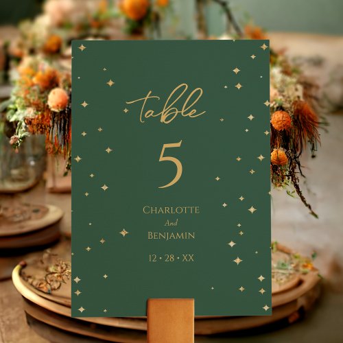 Simple Classic Christmas Wedding Table Number