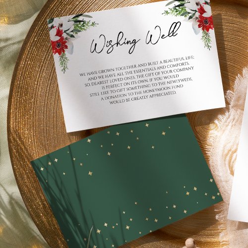 Simple Classic Christmas Wedding Wishing Well Enclosure Card