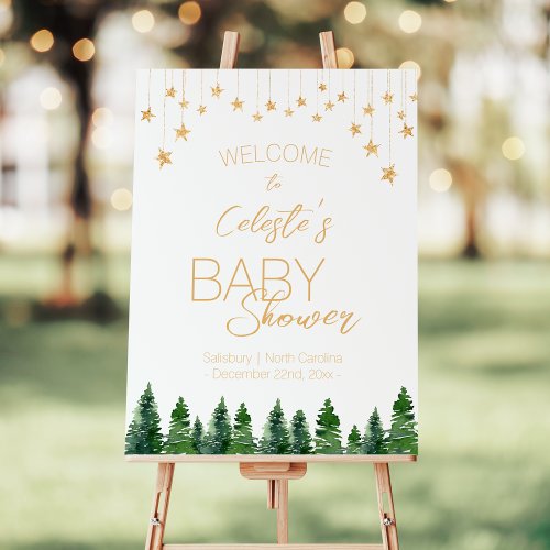 Simple Classic Christmas White Baby Shower Welcome Foam Board