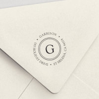 Simple Classic Circle Monogram Return Address